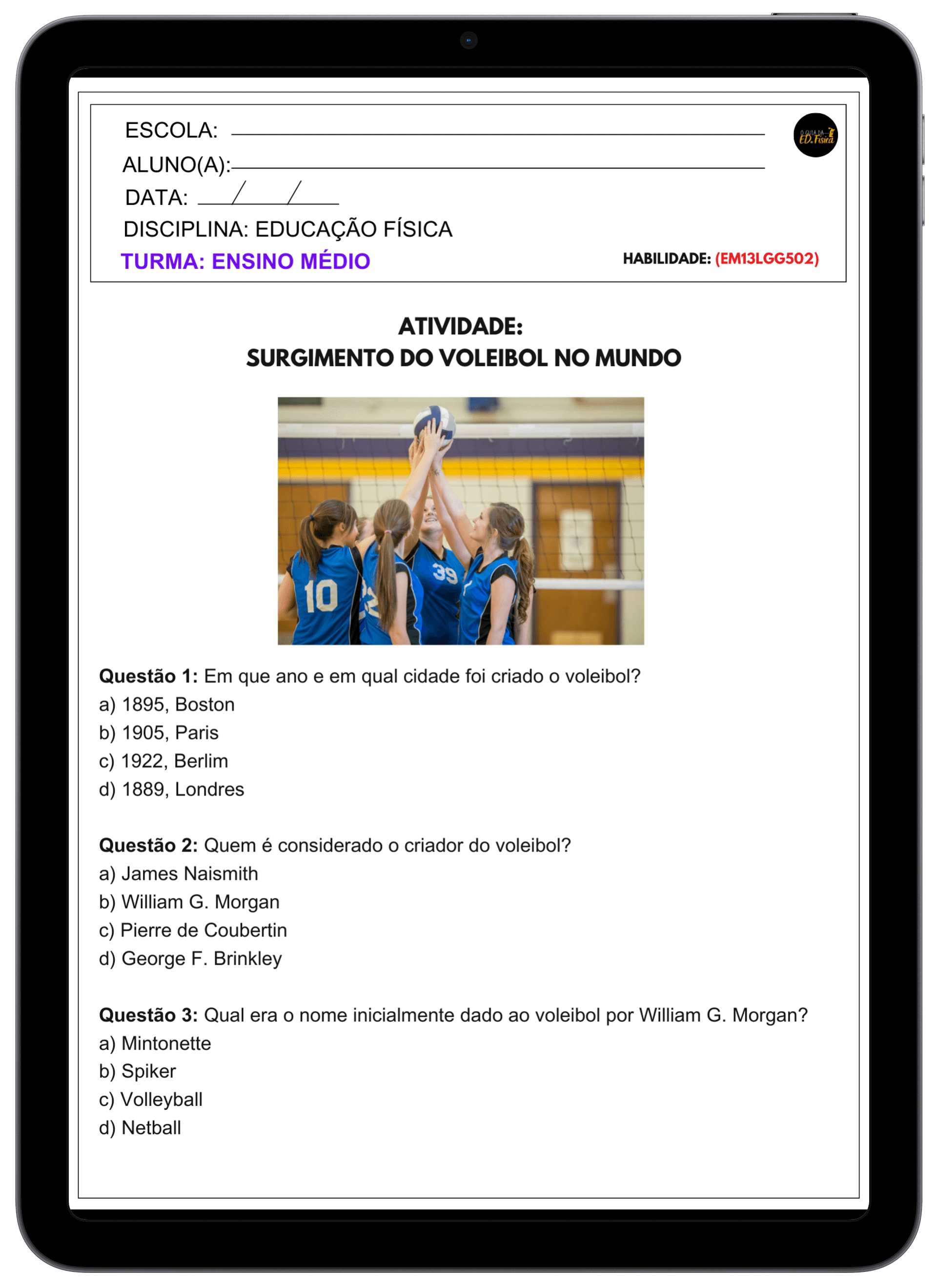 Atividade Ensino Médio