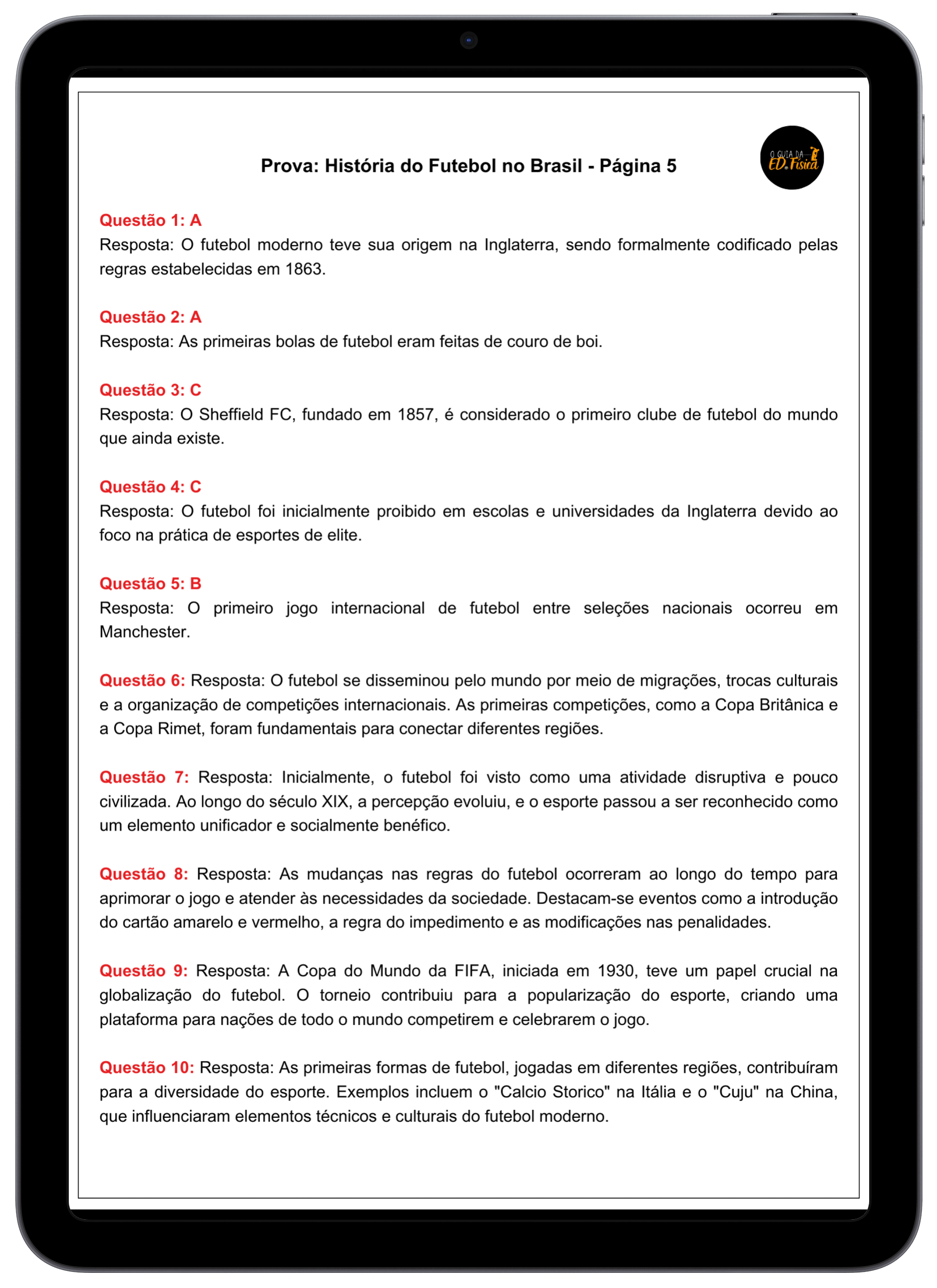 Gabaritos Ensino Médio