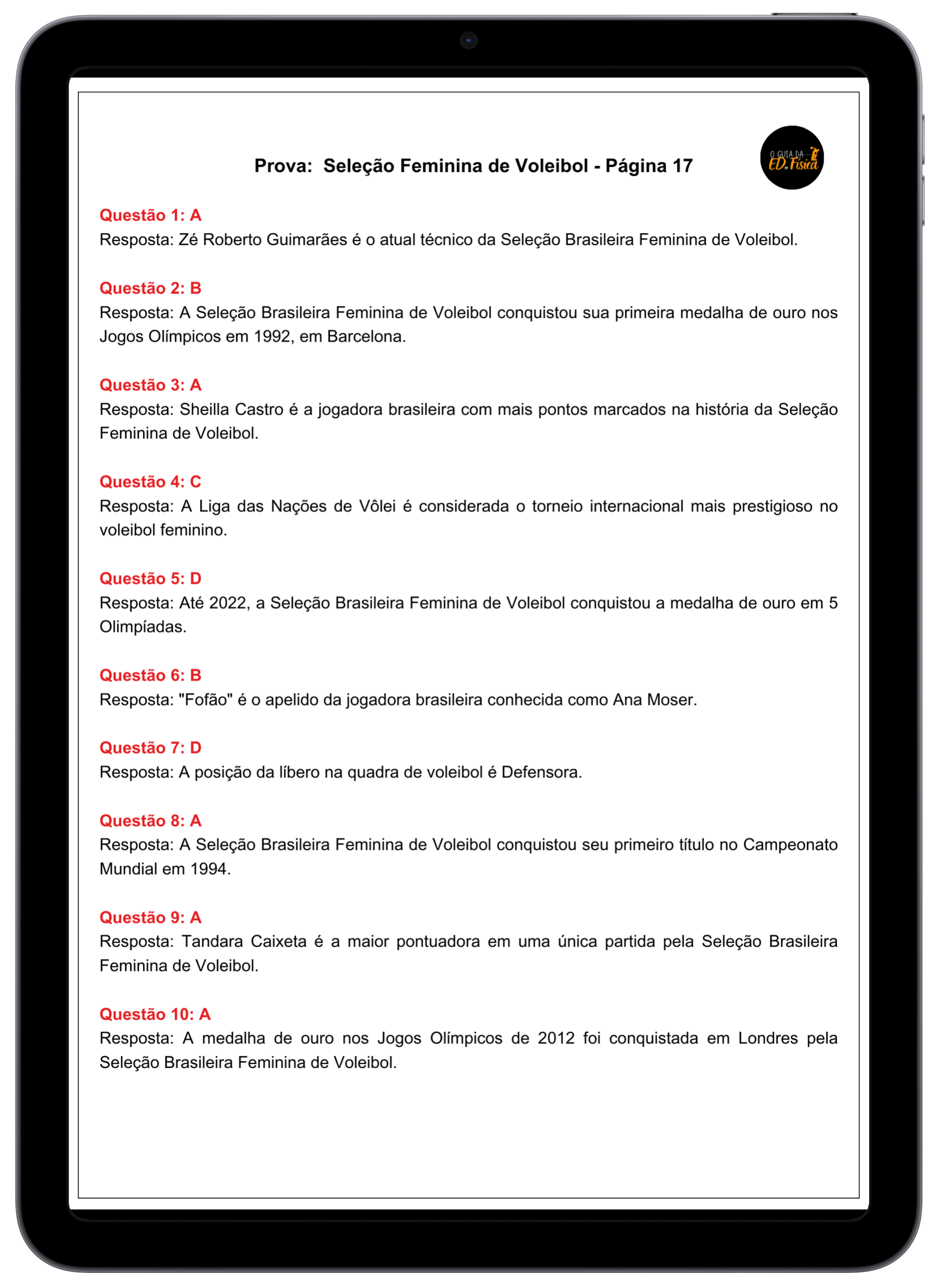Gabaritos Ensino Médio