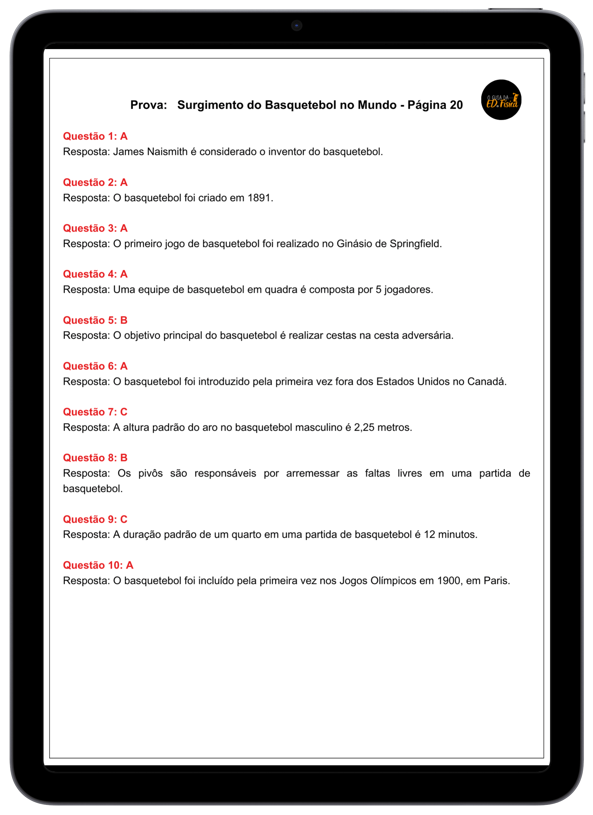 Gabaritos Ensino Médio