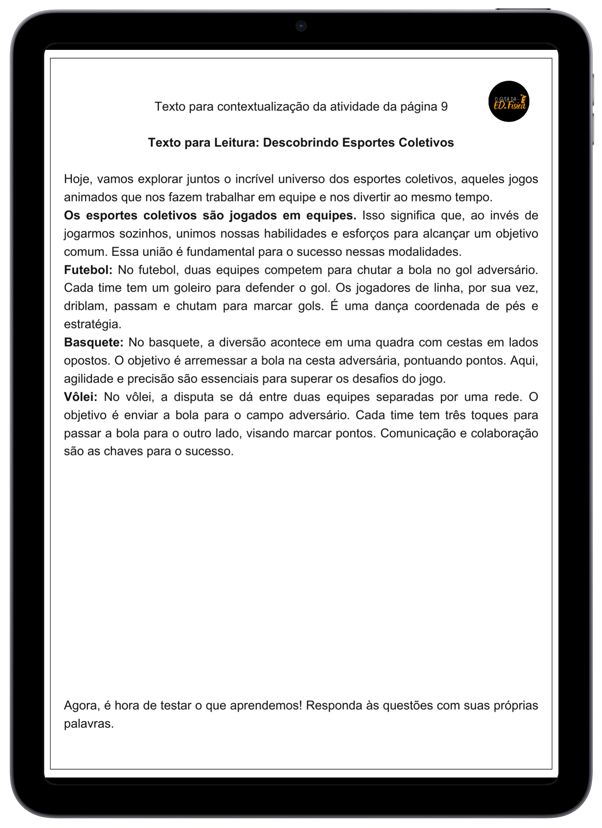 Textos 6 ao 9 ano